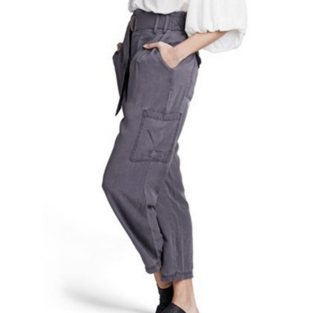 Free People Gray Crop Cargo Pants